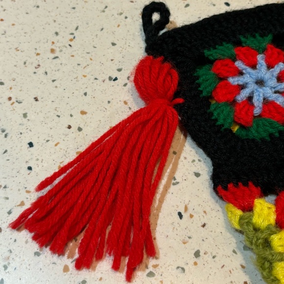 Vintage Crochet Patchwork Stocking Handmade - Picture 4 of 5